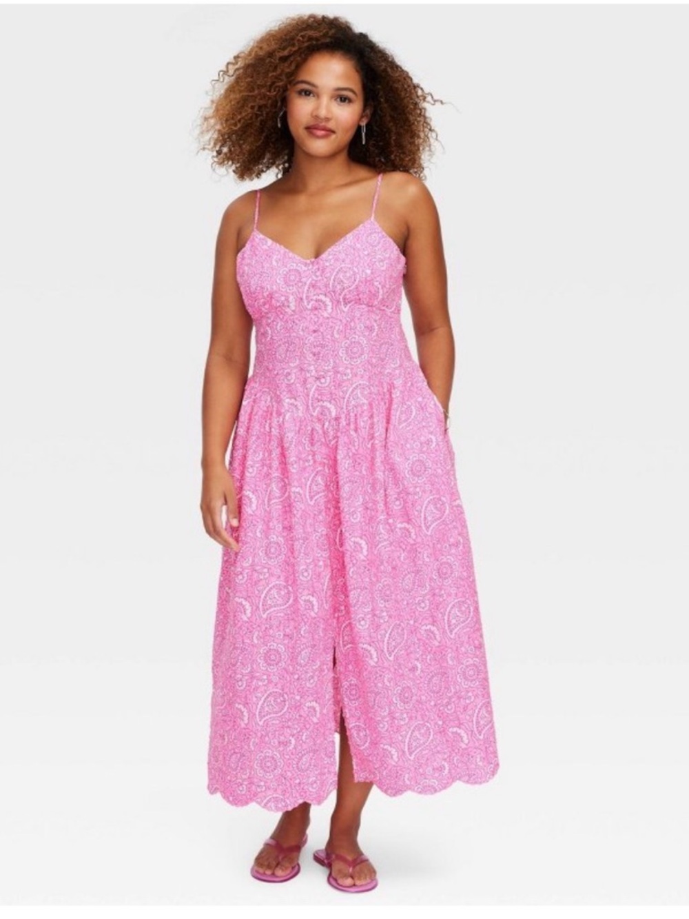 Roller Rabbit x Target Pink Paisley Floral
Drop Waist Midi A-Line Dress